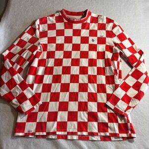 Chinatown Market x Penguin Original Checkerboard Long Sleeve Shirt Mens L Red